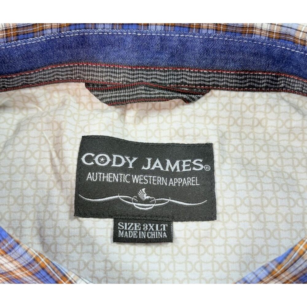 Cody James Men’s Western Long Sleeve Collared Button Up Shirt Plaid Size 3XLT - Picture 6 of 8